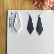 1pc/2pcs/3pcs Bohemian Style Rhombus Soft Clay Earring Mold, Handmade DIY Jewelry Making, Suitable For Chain Link Clay Earring Craft Supplies - White - View 6