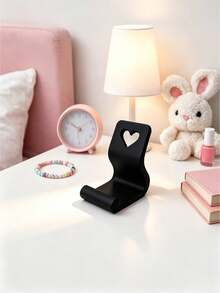 1pc Sturdy Heart-Shaped Hollow Phone Stand, ABS Plastic Portable Phone Holder, Minimalist Cute Style Desktop Ornament, Suitable For Online Classes, Watching Videos, Rental Home Decor, Cafe Tabletop - Multiple Styles - View 13
