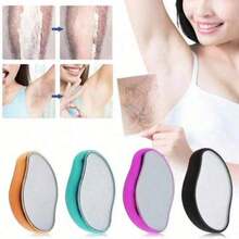1/2pcs Random Color Crystal Hair Eraser For Women And Men, Reusable Crystal Hair Remover Magic Painless Exfoliation Hair Removal Tool, Magic Hair Eraser For Back Arms Legs,Upgraded Reusable Nano Female Leg Hair Removal - Multi-color - View 2