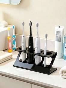 Bathroom Toothbrush Holder, Multi-Functional Drainage Rack Organizer, Bathroom And Kitchen Desktop Organizer, Tabletop Toothbrush Cup Razor Toothpaste Storage Rack, Bathroom Sink Storage, Toothbrush Holder With Slots, Bathroom Vanity Storage Rack, Can Hold Electric Toothbrush, Toothpaste And Razor, Suitable For Home Use, Storage And Organization - Multicolor - View 3