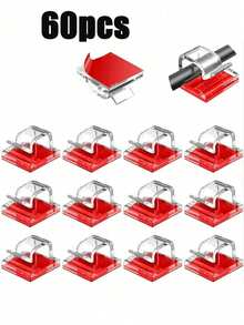 60/100/5pcs Outdoor Adhesive Cable Clips, Christmas Light Clips, Decorative Clips, Self-Adhesive Hooks, Wire Management Clips, Fairy Light Accessories - Multicolor - View 8
