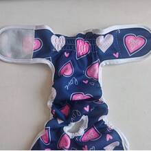3pcs Pet Cat Dog Safety Pants - Heart Pattern Pet Diapers, Adjustable Size With Hook And Loop Closure For Easy Fit, Reusable, Anti-Harassment Menstrual Hygiene Pants, Suitable For Dogs' Free Movement And Gatherings, Keeps Small Dogs Clean, Fits Maltese, French Bulldog, Chihuahua, Teddy Bear And More - Multicolor - View 6