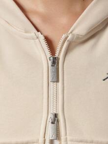 Jordan Women's AS W J BRK FLC MD CRP FZ FT Knit Sweatshirt Jacket IV7522-272 - Beige - View 4