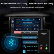 مشغل MP5 للسيارة بحجم 7 بوصة مزدوج DIN - شاشة لمس + دعم انعكاس أندرويد/iOS، كاميرا خلفية، USB/بطاقة TF/راديو FM، أزرار بإضاءة خلفية متعددة الألوان، نظام صوتي عالمي للسيارة - الأسود - مشاهدة 7