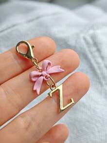 1PC New Elegant Pink Bow Key Chain, Cute English Letter Bow Keychain, Suitable For Women's Daily Use, Gift For Mom, Women's Bag DIY Backpack Pendant Charm Accessory, Wedding And Birthday Gift - Multicolor - View 23