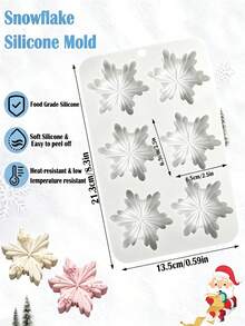 2pcs Snowflake Shaped Silicone Molds, Home Baking Cake Molds, Handmade Chocolate Pudding Jelly Dessert Making Molds - Multicolor - View 5