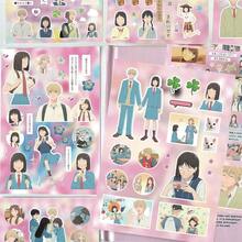 8pcs Vibrant Youth Anime 2D Healing Style Popular INS Style Collage Stickers Waterproof Decals - Multicolor - View 2