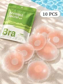 2/6/10/20/30入 黏性矽膠乳貼，隱形防汗超薄無痕乳貼，可重複使用遮蓋貼，適用於露背洋裝與上衣 - 彩色 - 查看 16