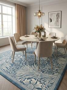 1pc Vintage Southeast Asian Style American Luxury French Aesthetic Simple Floral Print - Soft Faux Cashmere Area Rug, Bathroom, Kitchen, Entrance, Hallway, Bedside, Living Room, Bedroom, All-Season Machine Washable Floor Mat, Home Decor - Multicolor - View 6
