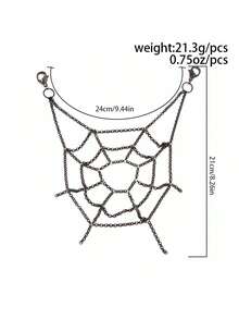 1pc Gothic Black Metal Spider Web Pants Chain, Halloween Punk Style Pocket Chain Accessory For Women Street Party - Pants Chain - View 4