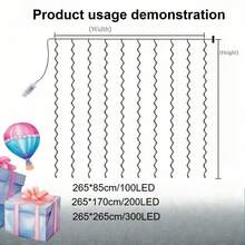 Dreamy Fairy Tale Style USB Powered Curtain Lights, Suitable For Party, Bedroom Decoration, New Year Lighting, Sparkling Room Decor, Bedroom And Living Room Decorative String Lights, And Wedding Party Hanging Decorative String Lights - Colorful Window Curtain Lights - View 5