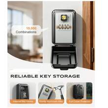 Upgraded Key Lock Security Box, Sturdy Waterproof Wall Mounted Keys Lock Box, Large Capacity 4 Digits Combination Lockbox With Resettable Spare Key For Home, Apartment, Office Indoor Outdoor Key Storage - Upgraded Key Lock Box - View 4