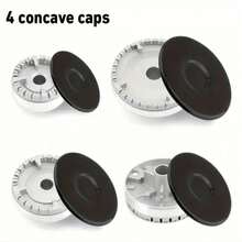 4pcs Black Gas Stove Burner Caps, Home Gas Stove Accessories, Durable Wear-Resistant Easy To Clean Kitchen Cookware Parts - View 3
