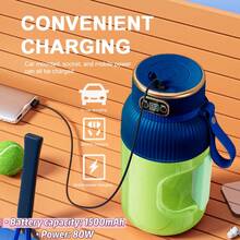 Fruit Juicer, Portable Multi-Function Beverage Cup, Upgraded 10-Blade Large Capacity Portable Juicer, Multi-Function Juicer Blender For Vegetables, Fruits And Smoothies, Rechargeable Juicer, Portable Blender For Sports, Travel And Outdoor - Multicolor - View 10