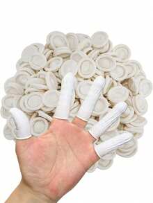 50/100/200/300pcs Disposable Finger Cots, Thickened High Elastic Rubber Finger Sleeves, Dust-Free Anti-Static Finger Protectors, Finger Hygiene Protection, Isolation Care, Home Essential Finger Cots - Solid Color - View 7