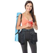 1pc Pure Black Waist Apron, Street Cargo Style Style Waterproof Polyester Rectangular Tool Waist Bag, With Quick-Release Buckle, Multiple Metal Snap Pockets, Adjustable Waist Belt, Multi-Functional Storage Work Waist Bag, Suitable For Barbers, Florists, Gardeners, Salon Stores, Daily Use, All Seasons - Multicolor - View 2