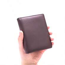 Men/Women Trifold Genuine Leather Wallet RFID Blocking Zipper Coin Purse - Camel - View 10