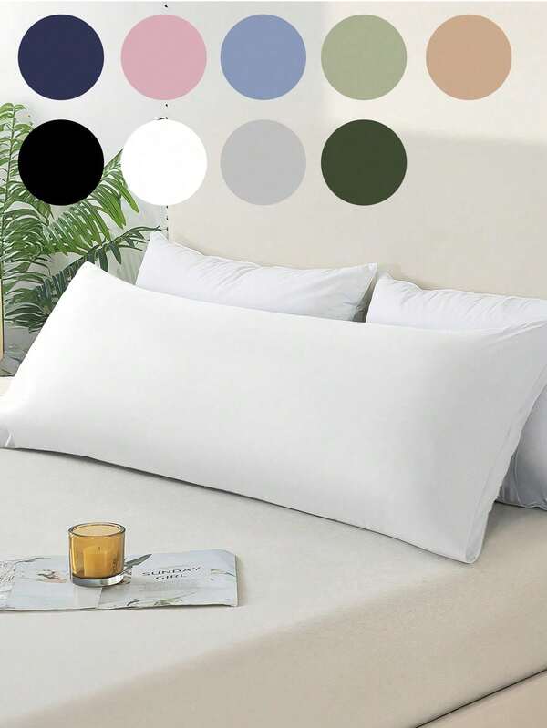 1 pieza Funda de almohada suave, funda de almohada larga, funda de almohada de tamaño estándar, cierre de sobre, resistente a las arrugas, resistente a la decoloración, resistente a las manchas, sin relleno de almohada, tamaño 20x54 pulgadas, 20x36 pulgadas, adecuado para decoración de primavera/verano, decoración de habitación, suministros de estudio