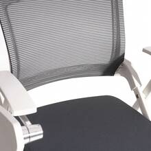 Modern Conference Chair With Mesh Backrest, Folding Office Seating - Dark Grey - With Tabletop - View 6