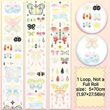 70cm/Roll Gradient Butterfly Raindrop Hollow Stickers DIY Decoration Cards Scrapbook Photo Cards Phone Case Collage Material - Black - View 3