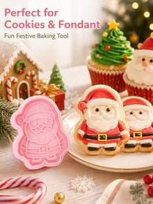 1pc Santa Figure Cookie Cutter Cute Holiday Baking Mold DIY For Biscuit Cake Decorating Xmas Home Kitchen Party Pastry Making Accessory Supplies - View 4
