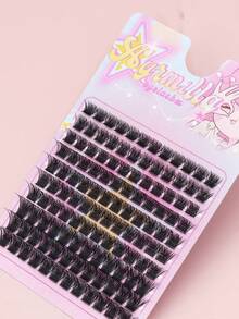 D Curl Voluminous Fluffy Cluster False Eyelashes, 120 Clusters Mixed Length DIY Single Lash Extensions, Easy To Apply Lightweight Reusable Cluster Lashes, Suitable For Beginners Daily & Party Makeup - D - View 2