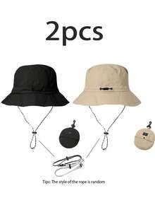 1pc Waterproof Outdoor Foldable Packable Thin Bucket Hat, Unisex Sun Protection Fishing Cap,Beach,Travel - A - View 18