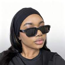 1 Pair Men's Geometric Full Frame Decorative Glasses, Retro Square Frame, Suitable For Daily Street Wear And Outfits - Black/Gray C1 - View 3