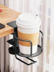 1pc Office Side-Mount Fixed Cup Holder, Non-Slip Cup Holder, Space-Saving Foldable Rack, Bathroom Accessories, Bathroom Tools - multicolor - View 2