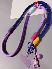 2pcs/1pc Colorful Contrast Doll Bell Crossbody Phone Lanyard, Smartphone Shoulder Bag Strap, Smartphone Protective Case Lanyard, Phone Accessories Keychain Phone Chain, Bag Charm Keyring, Girl's Anti-Loss Phone Shoulder Strap With Universal Phone Patch, Halloween - Multicolor - View 8