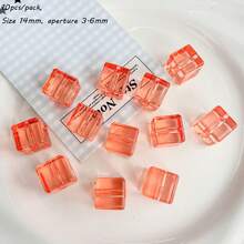 14mm Transparent Color Square Square Square Straight Hole Bead DIY Bead Pen, Phone Rope, Phone Chain, Keychain And Other Accessories - Multicolor - View 9