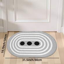 1pc Oval Flannel Doormat, Soft Comfortable Absorbent Non-Slip, Machine Washable With Non-Slip Backing, Suitable For Entrance, Living Room, Bedroom, Kitchen, Bathroom, Laundry Room, Patio, Entryway, Multi-Functional Floor Mat For Holiday Decoration - Multicolor - View 13
