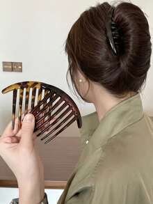 3/1pc French Hair Comb, Hair Clip, Universal, Women's Bun Styling Tool, INS Style, All-Season Essential, Commute/Date/Daily Fashion Hair Accessory, Bun Extender, Hair Styling Accessory, Hair Styling Tool, Travel Essential, Mini Essential - Multicolor - View 8
