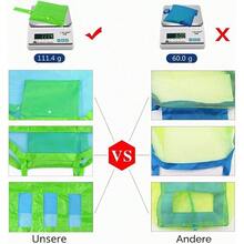 Large Mesh Beach Tote Bag, Blue Mesh Fabric With Green Straps, Zipper Closure, 18 X 12 X 18 Inch, Storage Bag For Sand‑Covered Items, Wet Towels, Pool And Travel Use - View 5