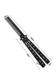 1pc Butterfly Practice Comb Foldable Men's Steel Comb Training Tool Flip Knife Comb Unsharpened Stainless Steel Suitable For Outdoor Beginners - Multicolor - View 14