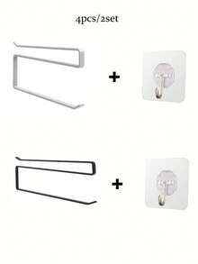 Metal Kitchen Paper Towel Holder, Multi-Functional Wall-Mounted Storage Rack, No Drilling Required, Suitable For Plastic Wrap, Kitchen Paper Towels, Tea Towels And Aluminum Foil Dispenser, Easy Installation, Ideal Gift For Kitchen Paper Towel Storage - Multicolor - View 13