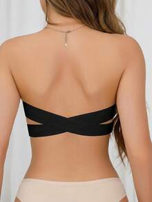 Women's Fashion Minimalist Solid Color Bandeau Top - Multicolor - View 7