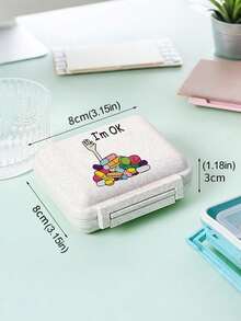 Mini 6-Compartment Portable Pill Box, Medicine Storage Box, Travel Pill Box, Printed With "My Pill Box" And Pill Pattern, 6-Compartment Small Pill Box, Sealed Pill Packaging Storage Box, 6-Day Weekly Pill Storage Box, Travel Essential Pill Box, Daily Vitamin Pill Box, Pocket Pill Box Storage Box, Exquisite Storage Box, Home Essential, Travel Essential - Multicolor - View 10