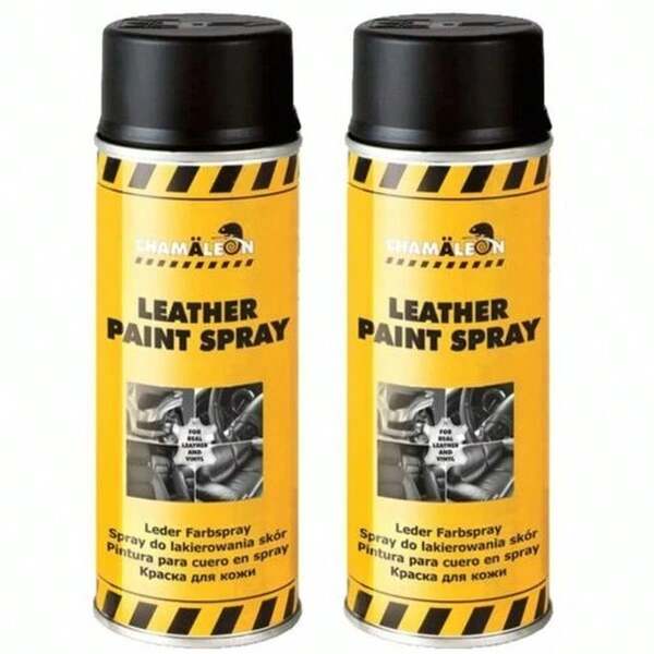 Chameleon Black 2 x 400ml Leather Paint Leather Spray Spray Leather Colour Spray-