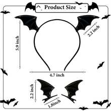 Bộ 3 băng đô cánh dơi Halloween kèm kẹp tóc cánh quỷ, phụ kiện hóa trang Halloween, cosplay và tiệc hóa trang - A - Xem 3