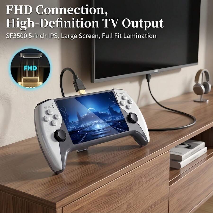 SF3500 復古手持遊戲機 5 吋 IPS 螢幕 FHD TV 輸出 遊戲機 - 查看 1