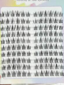 120pcs C Curl Sunflower Cartoon Anime Fairy Style Thin False Eyelash Clusters, Single Cluster Eyelash Extensions, Cartoon Sunflower Design, Enhances Eye Makeup Effect, Reusable - C - View 5