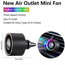 1 buah Kipas Pendingin Ventilasi Udara Mobil, Kipas Turbo Bertenaga USB yang Dapat Diatur dengan Lampu Ambient Berwarna Gradien, Kipas Pendingin Interior Mobil Mini Multifungsi dengan Kebisingan Rendah - Kipas Mobil Berkabel (A) - View 19