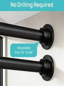 No-Drill Telescopic Rod, Heavy-Duty Shower Curtain Rod, Thickened Tension Rod, Super Strong Load-Bearing Spring Rod, Heavy-Duty Drying Rack, Wardrobe Support Rod, Suitable For Cabinets, Bathrooms, Balconies, Laundry Rooms, Home Decor > Kitchen & Bath > Home Improvement Bath & Plumbing > Bath Hardware & Installation > Shower Curtain Rod - D8 - View 6
