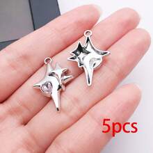 5/10/20pcs Silvery Plated Celestial Rhinestone Charms Sun Moon Star Heart Alloy Pendant For DIY Bracelet Necklace Earring Jewelry Making Findings - Multicolor - View 20