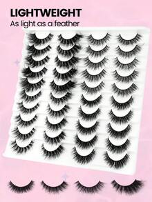 MAANGE 20 Pairs Cartoon Cat Eye False Eyelashes, Mixed 4 Styles Fox Eye Lashes, Thin Band Cat Eye Tail Extended Strip Lashes, Natural Lashes, Multi-Layer Soft, Suitable For Natural Makeup, Suitable For Dating And Travel, Gift For Women, Eyelashes, False Eyelashes, Strip Lashes - Multicolor - View 5
