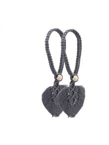 1pc Leaf Tassel Rope Tieback, Bohemian Style Home Decor, Handwoven Rope Decorative Tieback, Suitable For Thin And Thick Household Curtains - Multicolor - View 13
