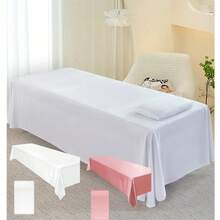1pc Solid Color Bed Skirt, Suitable For Beauty Salon Massage Spa Bed Sheet, Skin-Friendly Massage Bed Cover With Hole, 145*145cm - Multicolor - View 7