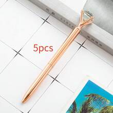 10pcs Artificial Crystal Rhinestone Pens, Bridal Party Pens, Shiny Metal Ballpoint Pens, Cute Pretty Wedding Pens, Suitable For Bridal Party, Party, Office, School Back To School Season - Gold - View 8