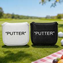 1PC Stylish Golf Mallet Putter Headcover With Exquisite "PUTTER" Letter Embroidery. Constructed From PU Material, It Shields The Putter Head From Scratches And Dust, A Practical Accessory For Daily Golf Use. - Multicolor - View 6